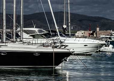 Harbor of big yachts