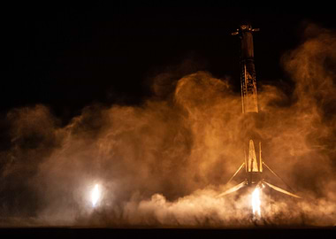 Booster Landing At Night