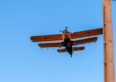 Plane flying on the sky