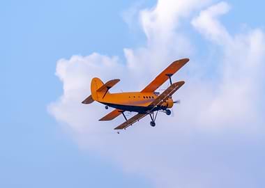 Plane flying on the sky