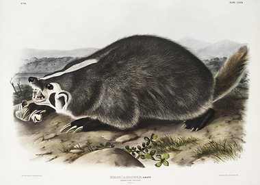 American Badger Meles Labr