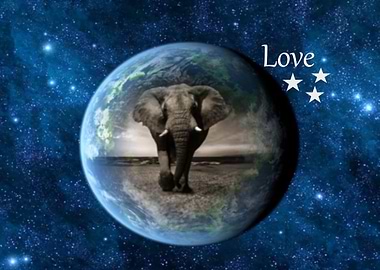 Elephant Bull Comos Love