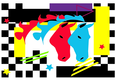 Abstract artistic horses