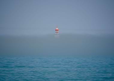 Lighthouse in extreme fog