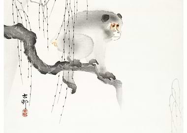 Monkey On A Tree Branch 19