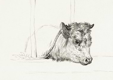 Head Of A Cow 1818 By Jean