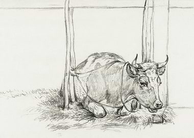 Lying Cow 1826 By Jean Ber