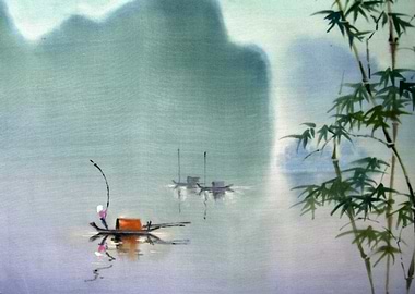 Vietnamese silk paintings
