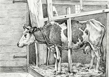 Standing Cow 1812 By Jean