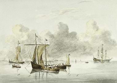 Boats In Quiet Water By Je