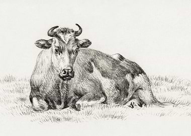 Lying Cow 1825 By Jean Ber