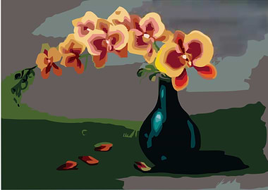 Pot of yellow flowers