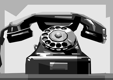 grayscale telephone