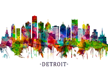 Detroit Michigan Skyline
