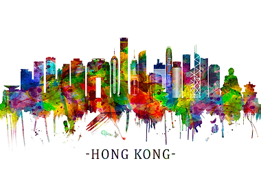 Hong Kong China Skyline