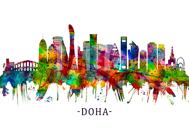 Doha Qatar Skyline