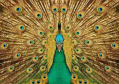 Peacock color poster
