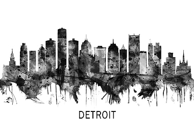 Detroit Michigan Skyline