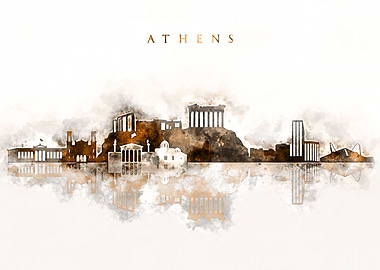 Athens City Greece Skyline