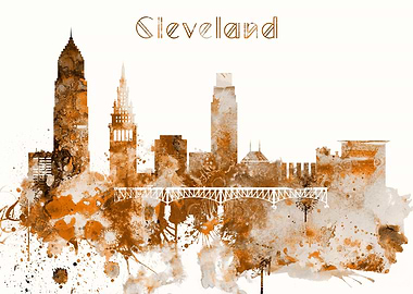 Cleveland Ohio Skyline