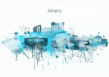Athens Greece Skyline