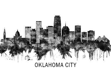 Oklahoma City Skyline BW