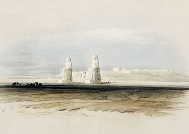 Statues Memnon Thebes 1849