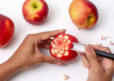 apple carving Apfel schni