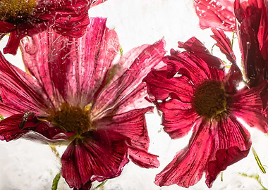 Red aster in ice 3
