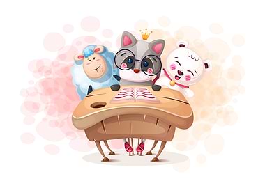 School cartoon characters