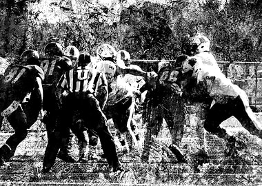 Football art players bw