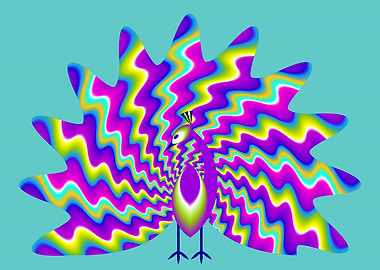 Colorful rainbow peacock