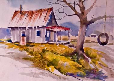 Tire Swing Outside Shack