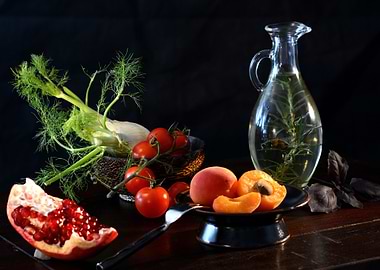 still life with apricots