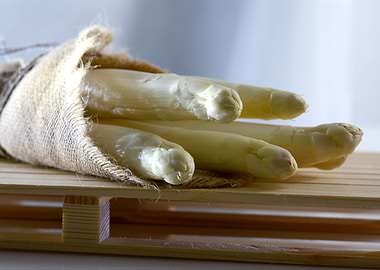 white fresh asparagus