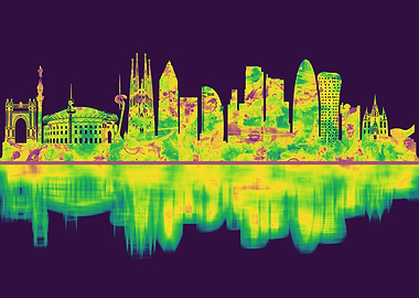 Barcelona Spain Skyline