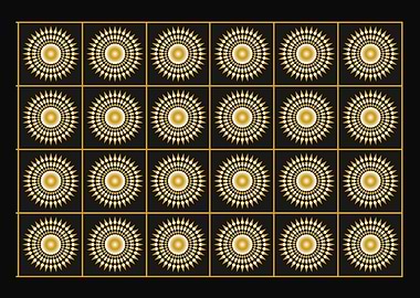 Pattern gold circles