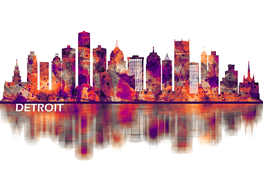 Detroit Michigan Skyline