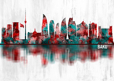 Baku Azerbaijan Skyline