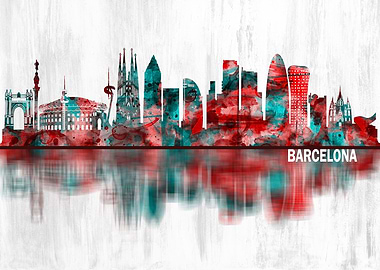 Barcelona Spain Skyline