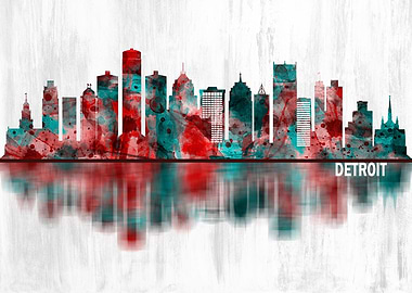 Detroit Michigan Skyline