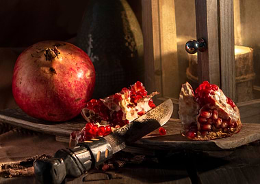 pomegranate still life