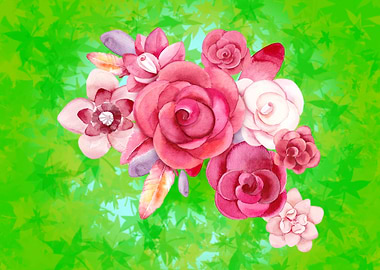 I Love Pink Rose Flowers