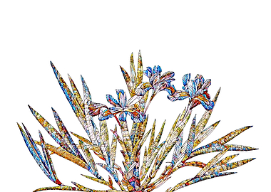 Stained Glass Iris Flower