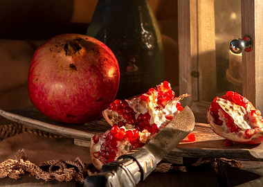 pomegranate still life