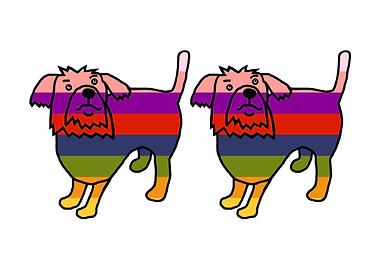 A Pair of Rainbow Dogs