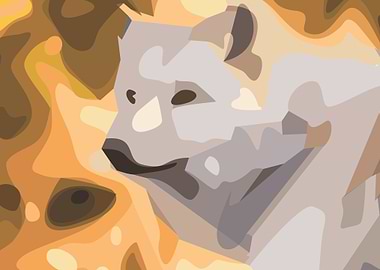 Abstract colorful bear