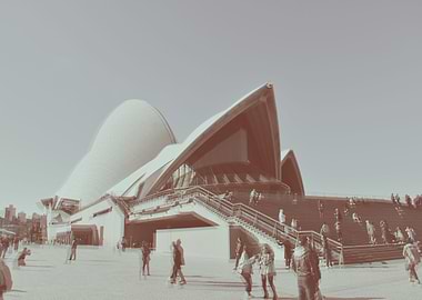 Opera house and people