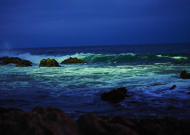 Spotlight on the water