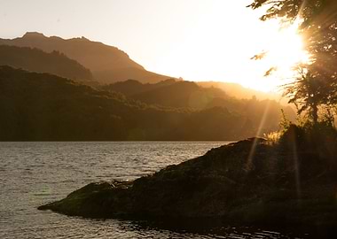 Sunset in the lake